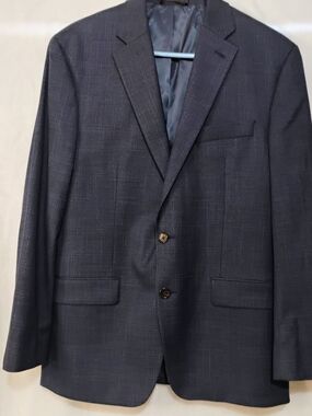 Lauren Ralph Lauren Mens 42R Subtle Plaid Blue Blazer Sport Coat Jacket NWOT